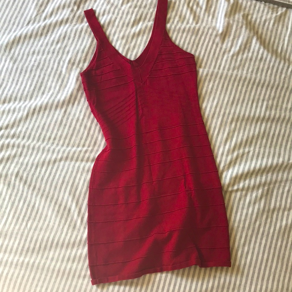 Max Rave Red Form Fitting Dress